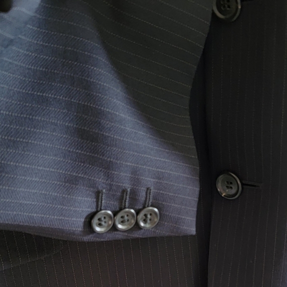 Ermenegildo Zegna Blazer Suit Jacket, Men's, Black Pinstripe, Size 44S - Picture 4 of 14